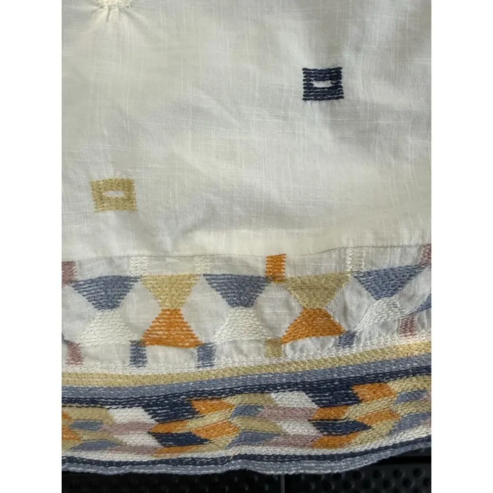 NWT Free People One Shoulder Aztec‎ Bali Baby Boho Embroidered Crop Top Medium